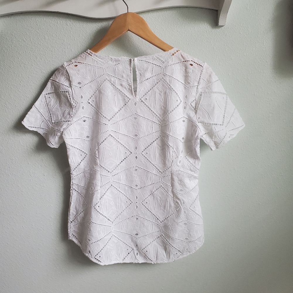 SOLD 🤍J. Crew white eyelet knit top XS - Picture 5 of 6